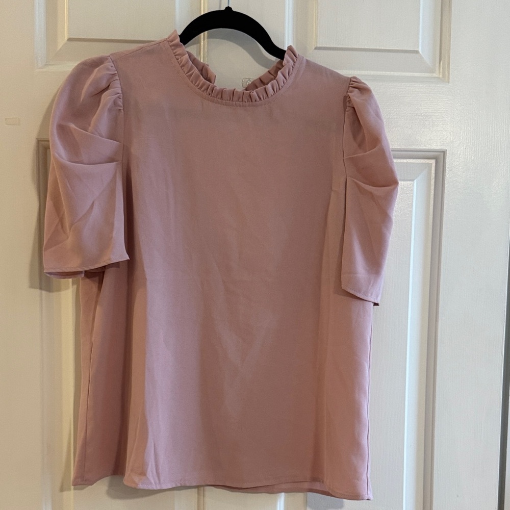 Savanna Jane Soft Pink Blouse with Ruffle Trim